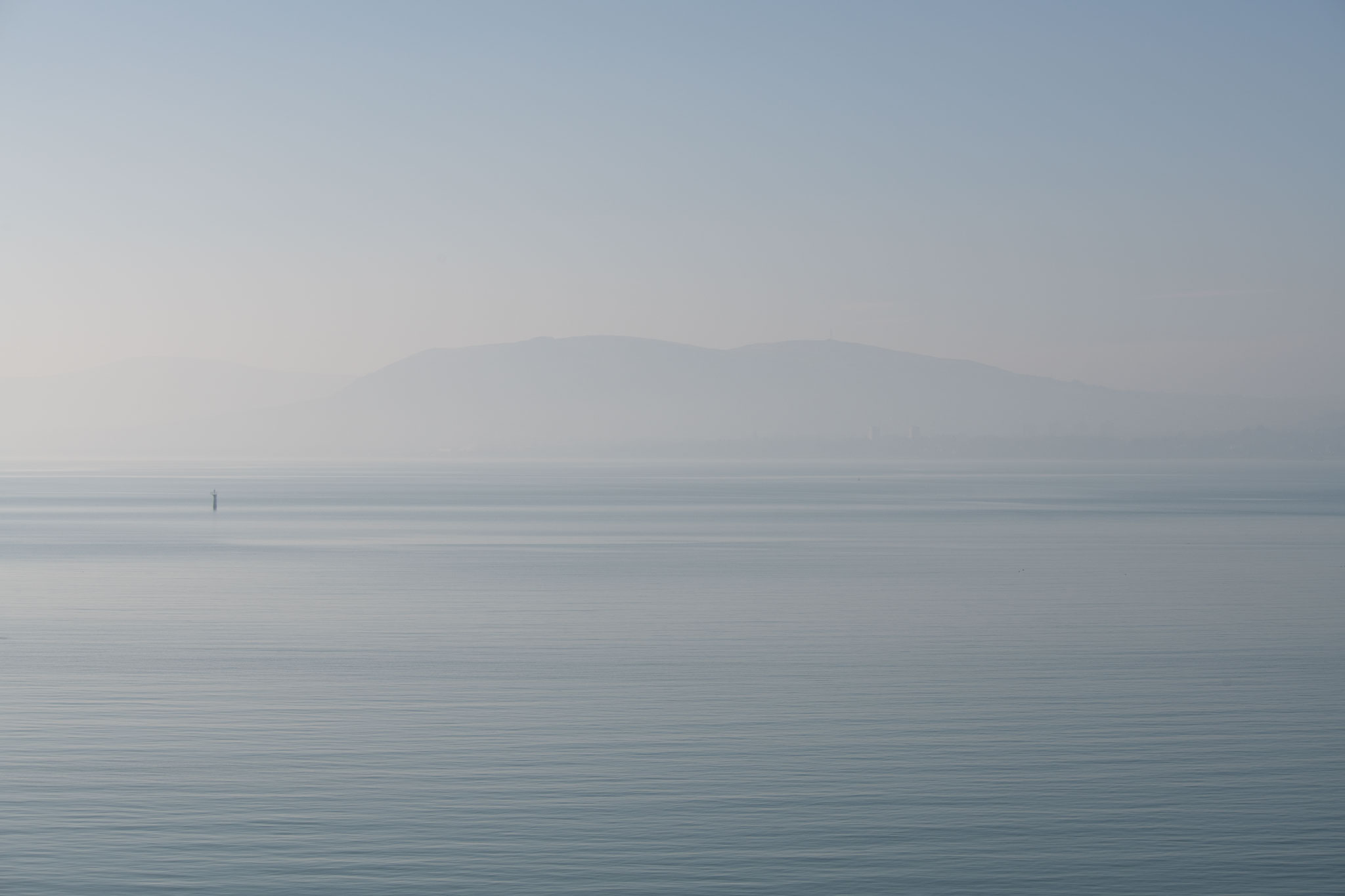 Belfast Lough in the mist.