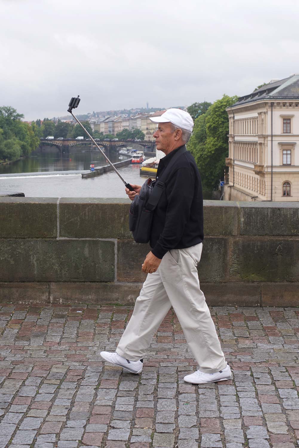 Selfie on Charles Bridge, Prague, the Czech Republic