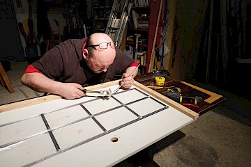 Making leaded glass windows, something else I do for fun.